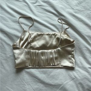 Zara Gold Satin Crop Top